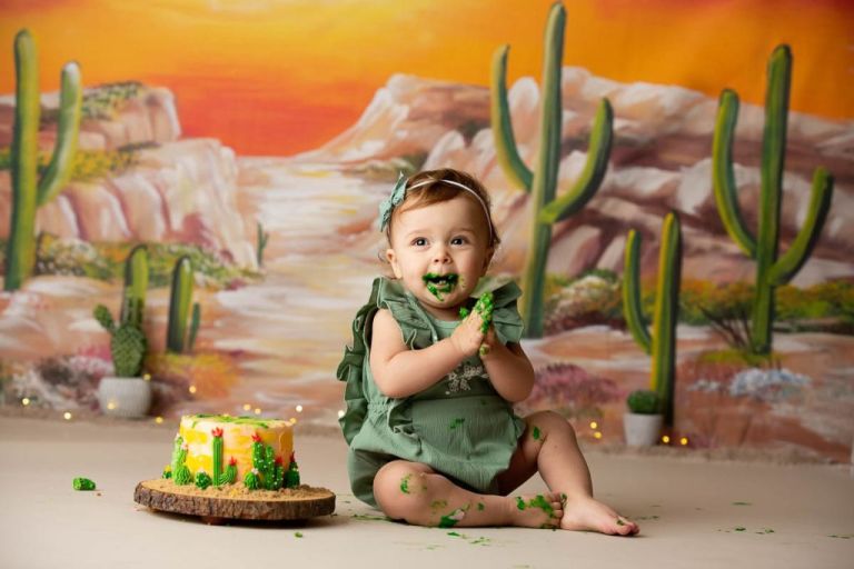 Cake Smash Photography | Cactus Cake Smash | North Mississippi Photographer | Amory, MS